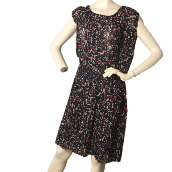 JOIE PLEATED  SILK DRESS SIZE LARGE - Picture 1 of 5